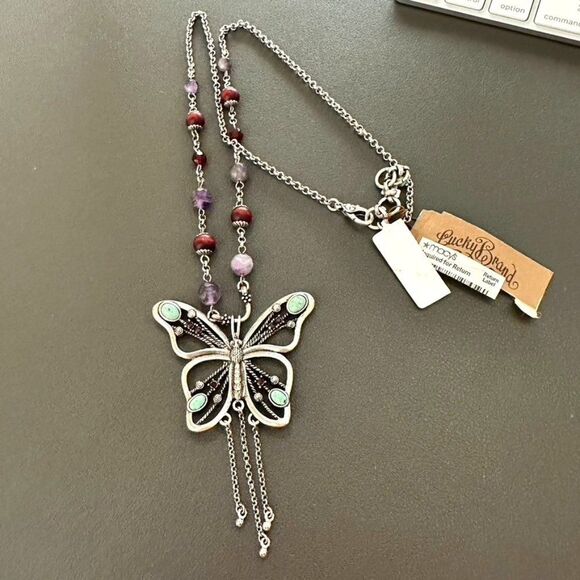 Brand New with Tags Lucky Brand Butterfly Beaded Necklace - Picture 4 of 6